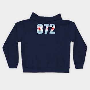 872 Chicago Flag Vintage Distressed Fade Kids Hoodie